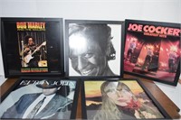 Framed Lp Album & Covers,Joe Cocker,Elton John,Bob