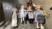 Five porcelain dolls including princess Diana And