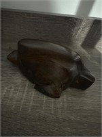 Carved wooden turtle