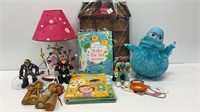 Kids lot- butterfly lamp, books, Boohbah