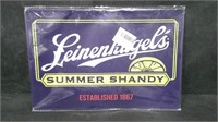 LEINKUGEL'S SUMMER SHANDY BEER. 8" x 12" TIN SIGN