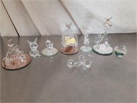 Glass and Crystal cat figurines
