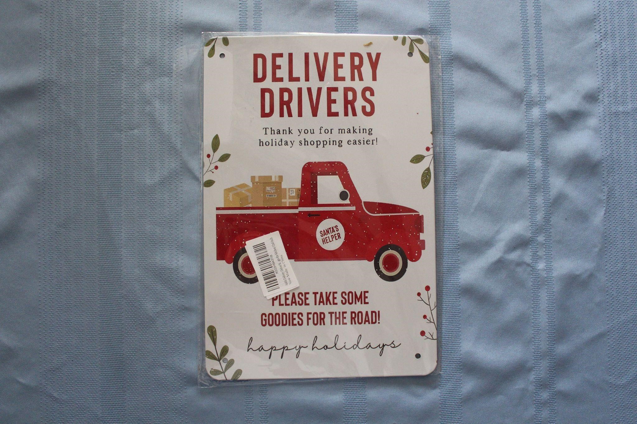 Retro Tin Sign: Delivery Drivers...Santa's Helper