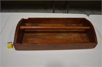 Large wood handcrafted toolbox tray