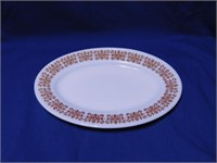 Pyrex: Copper filigree milk glass serving platter