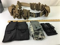 Molle Pistol Belt with 9 Hand grenade pouches,