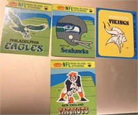 4 1981 Fleer NFL Stickers - Patriots, Seahawks