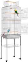 VIVOHOME 64 Bird Cage with Play Top  Gray