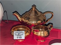 Royal Winton Golden Teapot, Cream & Sugar set