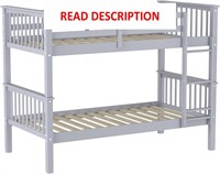 Walker Edison Mission Style Twin Bunk Bed  Grey