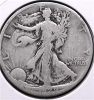 1929 S WALKING HALF DOLLAR VG