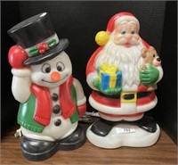 Pair of Christmas Lit Blow Molds.