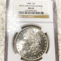 1888 Morgan Silver Dollar NGC - MS63 MCCLAREN
