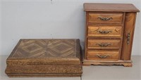 (2) Wooden Jewelry Boxes