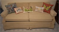 Vintage Ethan Allen Sleeper Sofa w/ Throw Pillows