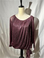 MSK Women's Crinkle Foil Top New Sz XL