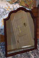 Dark Hard Wood Vanity Dresser Mirror, Measures: