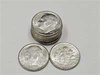 10- 1960 FDR Silver Dime Coins