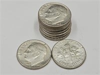 10-1964 D FDR Silver Dime Coins