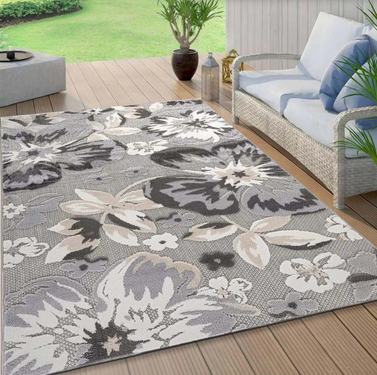 World Rug Gallery Contemporary Floral Rug 8x10