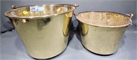 2 ANTIQUE BRASS BUCKETS