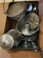 Vintage Aluminum & Metal Pans Pots, Muffin Pans ,