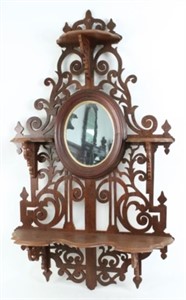 Large Victorian Etagere Wall Mirror