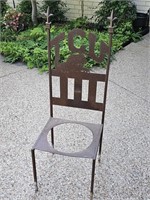 Brown Metal TCU Chair Shaped Planter Holder