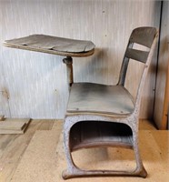 Vintage Metal Framed School Desk