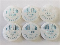 6 Blue Chip Club Large Chips Aberdeen