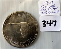 1967 Silver Canadian One Dollar Coin