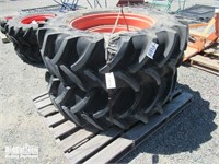 (2) Unused 520-70R 38R1 Kubota Weighted Tires and
