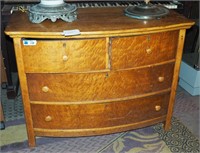 Antique Quarter-sawn Oak 4 Drawer Dresser