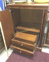 HAND CRAFTED MAHOGANY CABINET W/ DRAWERS
