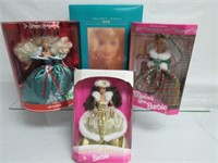 (4) HOLIDAY BARBIES: