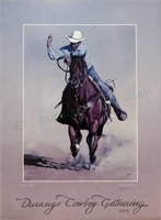 John Fawcett Signed ' Hell Bent' Cowboy Print