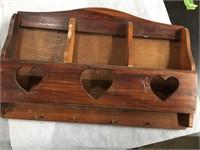 Wood letter key-holder rack