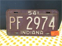 1954 IN License Plate