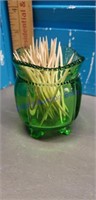 Vintage green toothpick holder