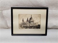 Allen Ray St. Paul's Cathedral Framed Etching
