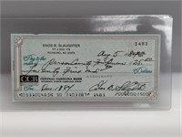 Enos Slaughter Signed Check