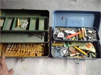 (2) Metal Tackle Boxes w/ Screw Hooks, Hobby Train