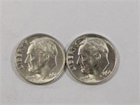 1962 D AND 1964 ROOSEVELT SILVER DIMES