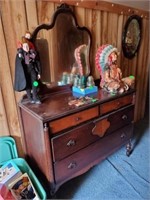 VINTAGE DRESSER AND MIRROR