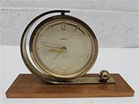 VTG Working Brass German Wind Up Art Deco Clock