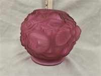 Vintage Fenton Cranberry Cased Glass Rose Bowl