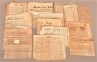Lot of 23 19th c Pennsylvania Newspapers