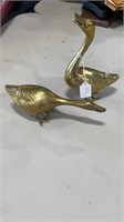 Two Brass Geese