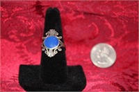 Sterling ring with blue stone