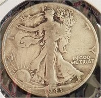 1943 silver walking liberty half dollar